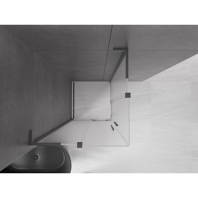 Mexen Velar L Duo kabina prysznicowa rozsuwana 80 x 80 cm, szron, gun metal - 871-080-080-02-33-95