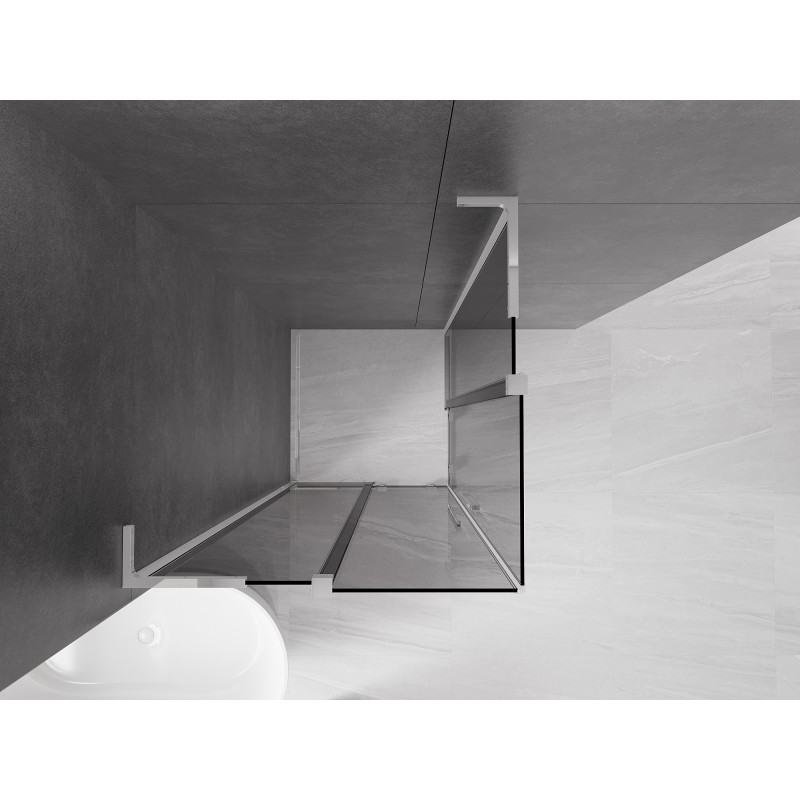 Mexen Velar L Duo kabina prysznicowa rozsuwana 90 x 90 cm, grafit, chrom - 871-090-090-02-43-01