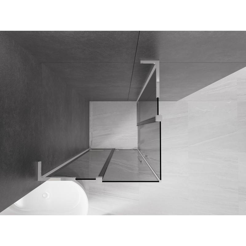 Mexen Velar L Duo kabina prysznicowa rozsuwana 100 x 100 cm, grafit, chrom - 871-100-100-02-43-01