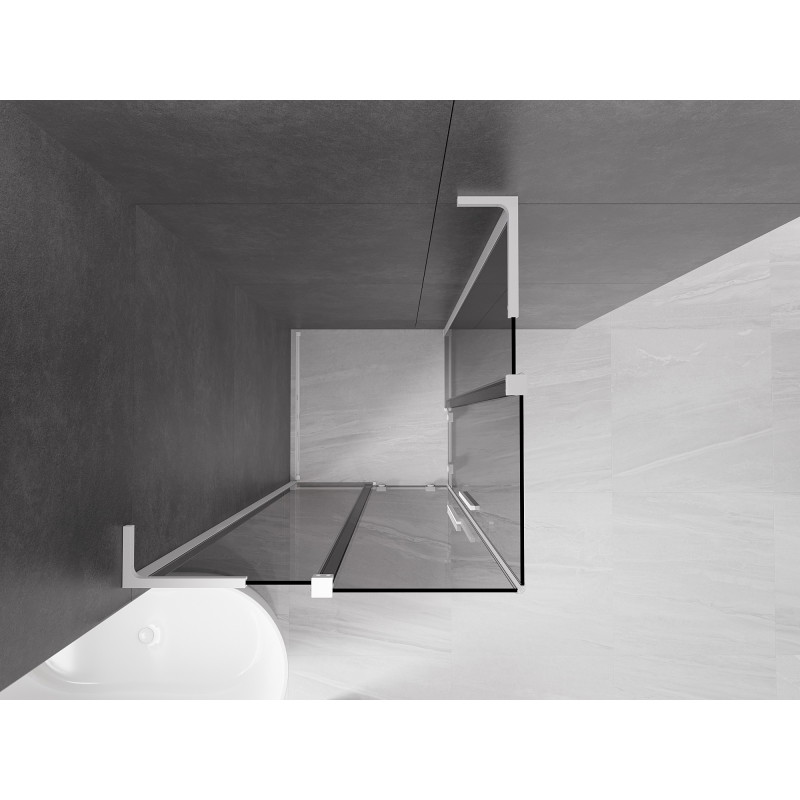 Mexen Velar L Duo kabina prysznicowa rozsuwana 80 x 80 cm, grafit, biała - 871-080-080-02-43-20