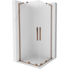 Mexen Velar L Duo kabina prysznicowa rozsuwana 80 x 80 cm, szron, różowe złoto - 871-080-080-02-33-60