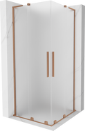 Mexen Velar L Duo kabina prysznicowa rozsuwana 90 x 90 cm, szron, miedź szczotkowana - 871-090-090-02-33-65