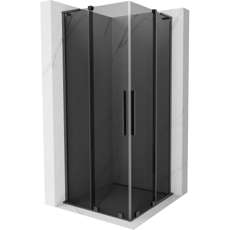Mexen Velar L Duo kabina prysznicowa rozsuwana 80 x 80 cm, grafit, gun gray szczotkowany - 871-080-080-02-43-66