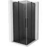 Mexen Velar L Duo kabina prysznicowa rozsuwana 80 x 80 cm, grafit, gun gray szczotkowany - 871-080-080-02-43-66
