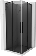 Mexen Velar L Duo kabina prysznicowa rozsuwana 80 x 80 cm, grafit, gun gray szczotkowany - 871-080-080-02-43-66