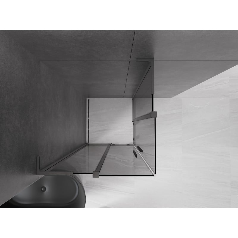 Mexen Velar L Duo kabina prysznicowa rozsuwana 90 x 90 cm, grafit, gun gray szczotkowany - 871-090-090-02-43-66