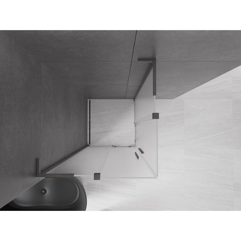 Mexen Velar L Duo kabina prysznicowa rozsuwana 80 x 80 cm, szron, gun gray szczotkowany - 871-080-080-02-33-66