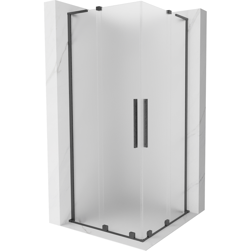 Mexen Velar L Duo kabina prysznicowa rozsuwana 100 x 100 cm, szron, gun gray szczotkowany - 871-100-100-02-33-66
