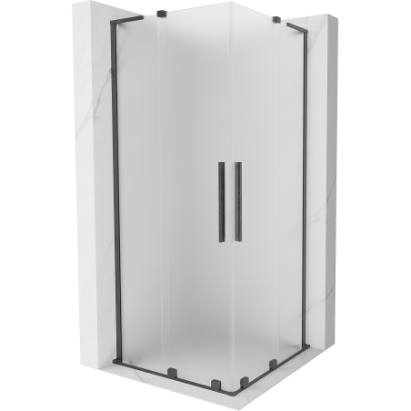 Mexen Velar L Duo kabina prysznicowa rozsuwana 100 x 100 cm, szron, gun gray szczotkowany - 871-100-100-02-33-66