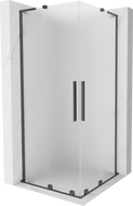 Mexen Velar L Duo kabina prysznicowa rozsuwana 100 x 100 cm, szron, gun gray szczotkowany - 871-100-100-02-33-66