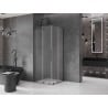 Mexen Velar L Duo kabina prysznicowa rozsuwana 100 x 100 cm, szron, gun gray szczotkowany - 871-100-100-02-33-66