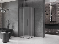 Mexen Velar L Duo kabina prysznicowa rozsuwana 100 x 100 cm, szron, gun gray szczotkowany - 871-100-100-02-33-66