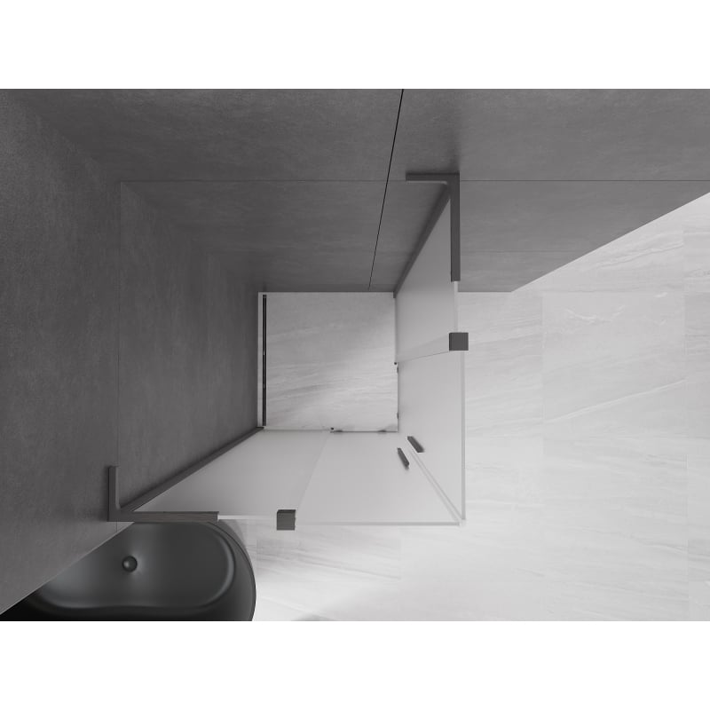 Mexen Velar L Duo kabina prysznicowa rozsuwana 100 x 100 cm, szron, gun gray szczotkowany - 871-100-100-02-33-66