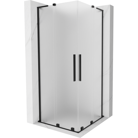 Mexen Velar L Duo kabina prysznicowa rozsuwana 90 x 90 cm, szron, czarna - 871-090-090-02-33-70