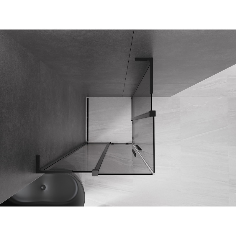 Mexen Velar L Duo kabina prysznicowa rozsuwana 80 x 80 cm, grafit, czarna - 871-080-080-02-43-70