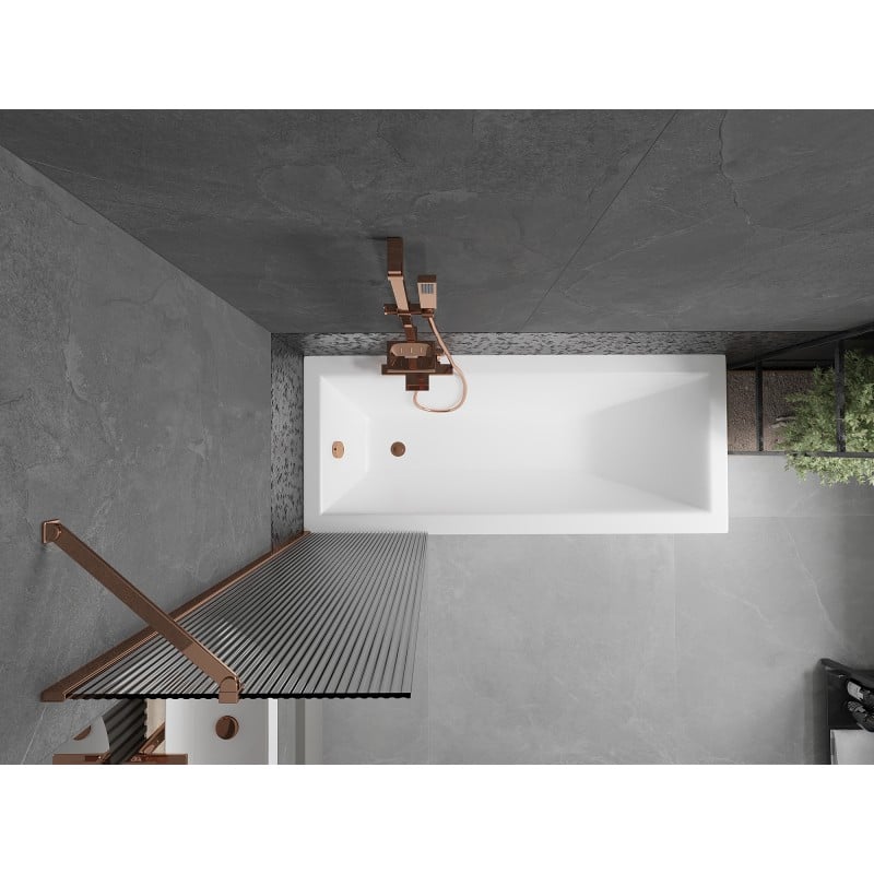 Mexen Next parawan nawannowy 1-skrzydłowy 50 x 150 cm, prążki, różowe złoto - 895-050-000-00-09-60