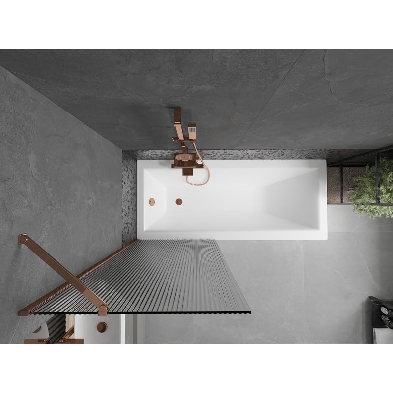 Mexen Next parawan nawannowy 1-skrzydłowy 70 x 150 cm, prążki, różowe złoto - 895-070-000-00-09-60