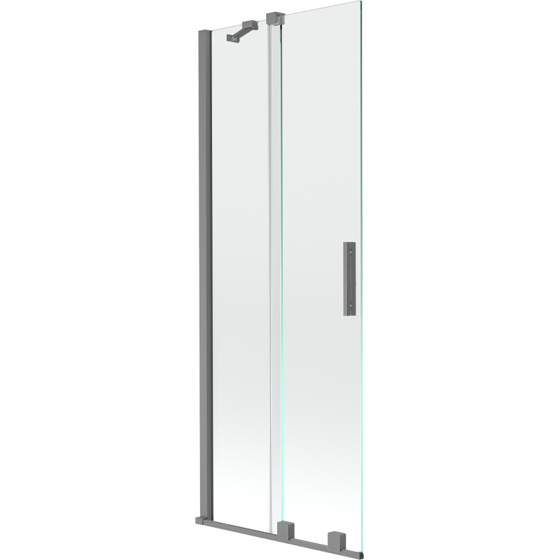 Mexen Velar parawan nawannowy 2-skrzydłowy rozsuwany 75 x 150 cm, transparent, gun metal - 896-075-000-01-95