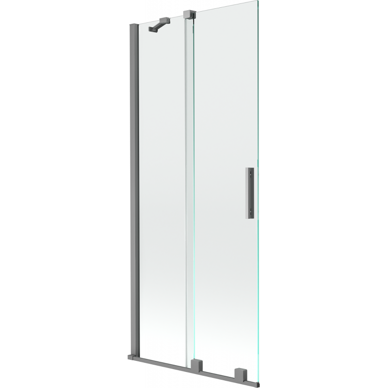 Mexen Velar parawan nawannowy 2-skrzydłowy rozsuwany 80 x 150 cm, transparent, gun metal - 896-080-000-01-95