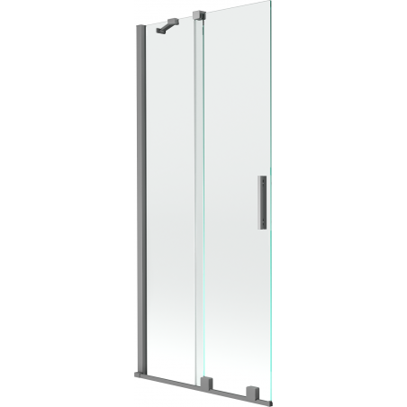Mexen Velar parawan nawannowy 2-skrzydłowy rozsuwany 80 x 150 cm, transparent, gun metal - 896-080-000-01-95