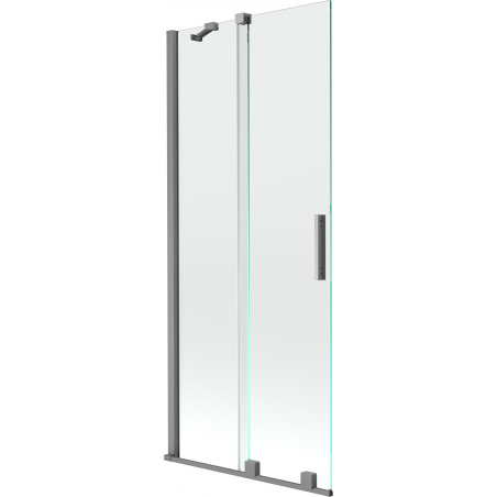 Mexen Velar parawan nawannowy 2-skrzydłowy rozsuwany 85 x 150 cm, transparent, gun metal - 896-085-000-01-95
