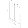 Mexen Velar parawan nawannowy 2-skrzydłowy rozsuwany 90 x 150 cm, transparent, gun metal - 896-090-000-01-95