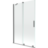 Mexen Velar parawan nawannowy 2-skrzydłowy rozsuwany 110 x 150 cm, transparent, gun metal - 896-110-000-01-95
