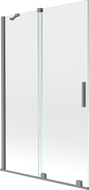 Mexen Velar parawan nawannowy 2-skrzydłowy rozsuwany 110 x 150 cm, transparent, gun metal - 896-110-000-01-95