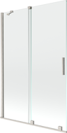 Mexen Velar parawan nawannowy 2-skrzydłowy rozsuwany 120 x 150 cm, transparent, nikiel szczotkowany - 896-120-000-01-97