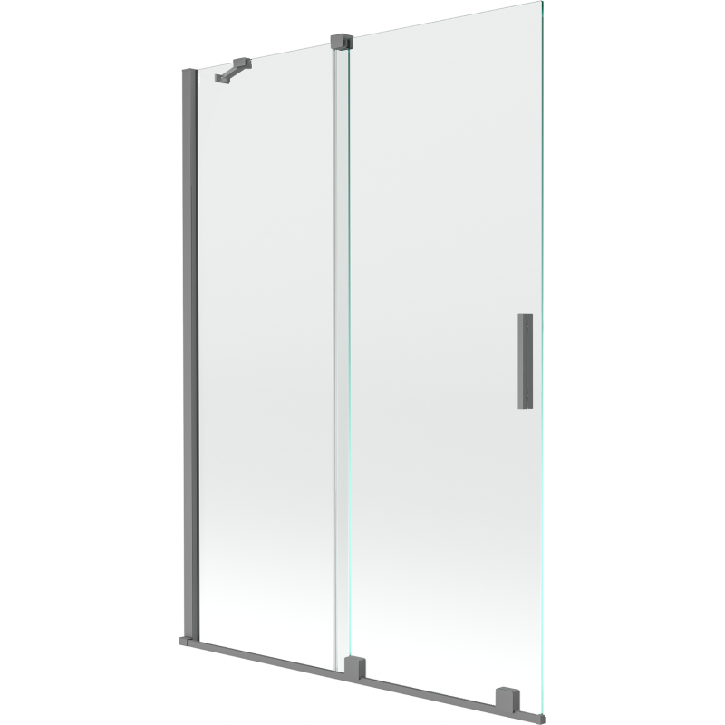 Mexen Velar parawan nawannowy 2-skrzydłowy rozsuwany 120 x 150 cm, transparent, gun metal - 896-120-000-01-95