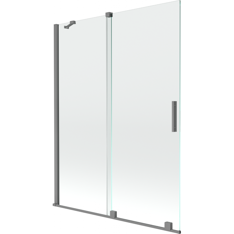 Mexen Velar parawan nawannowy 2-skrzydłowy rozsuwany 130 x 150 cm, transparent, gun metal - 896-130-000-01-95