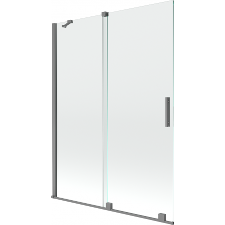 Mexen Velar parawan nawannowy 2-skrzydłowy rozsuwany 130 x 150 cm, transparent, gun metal - 896-130-000-01-95