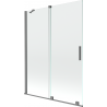 Mexen Velar parawan nawannowy 2-skrzydłowy rozsuwany 130 x 150 cm, transparent, gun metal - 896-130-000-01-95