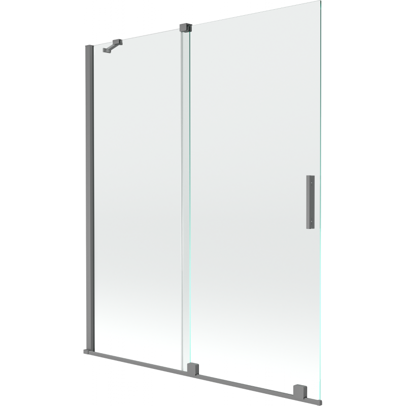 Mexen Velar parawan nawannowy 2-skrzydłowy rozsuwany 140 x 150 cm, transparent, gun metal - 896-140-000-01-95