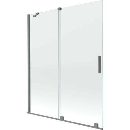 Mexen Velar parawan nawannowy 2-skrzydłowy rozsuwany 140 x 150 cm, transparent, gun metal - 896-140-000-01-95