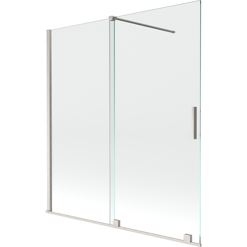 Mexen Velar parawan nawannowy 2-skrzydłowy rozsuwany 150 x 150 cm, transparent, nikiel szczotkowany - 896-150-000-01-97