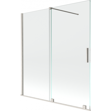 Mexen Velar parawan nawannowy 2-skrzydłowy rozsuwany 150 x 150 cm, transparent, nikiel szczotkowany - 896-150-000-01-97