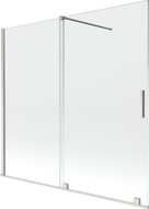 Mexen Velar parawan nawannowy 2-skrzydłowy rozsuwany 170 x 150 cm, transparent, nikiel szczotkowany - 896-170-000-01-97