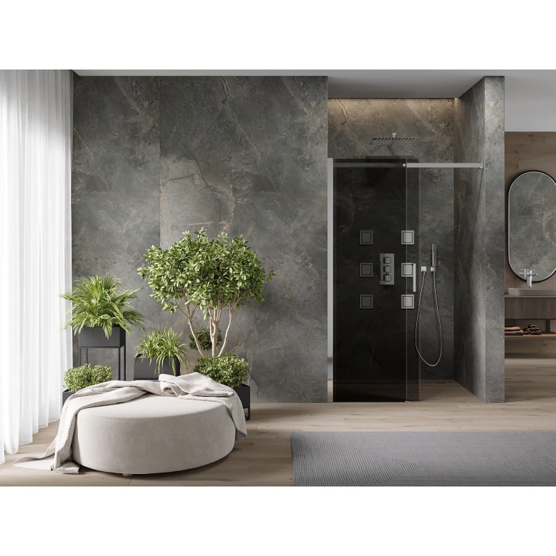 Mexen Omega drzwi prysznicowe rozsuwane 110 cm, grafit, chrom - 825-110-000-01-40