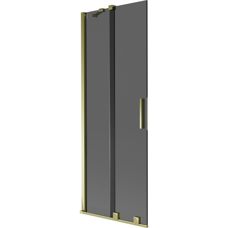 Mexen Velar parawan nawannowy 2-skrzydłowy rozsuwany 70 x 150 cm, grafit, złoty - 896-070-000-41-50