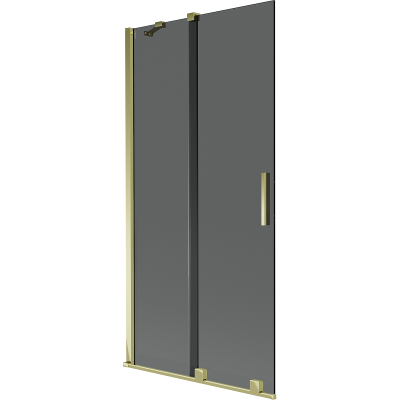 Mexen Velar parawan nawannowy 2-skrzydłowy rozsuwany 95 x 150 cm, grafit, złoty - 896-095-000-41-50