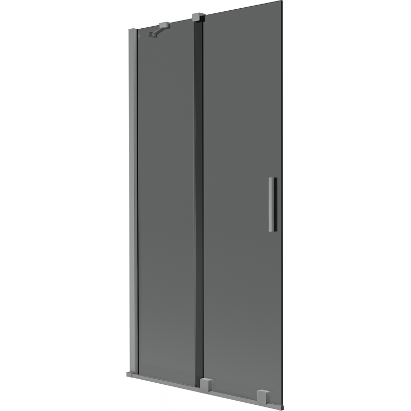 Mexen Velar parawan nawannowy 2-skrzydłowy rozsuwany 95 x 150 cm, grafit, gun metal - 896-095-000-41-95