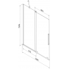Mexen Velar parawan nawannowy 2-skrzydłowy rozsuwany 120 x 150 cm, grafit, czarny - 896-120-000-41-70
