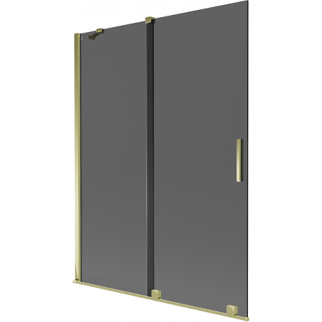 Mexen Velar parawan nawannowy 2-skrzydłowy rozsuwany 130 x 150 cm, grafit, złoty - 896-130-000-41-50