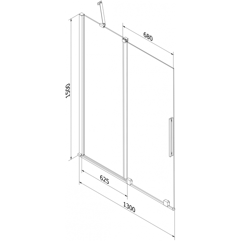 Mexen Velar parawan nawannowy 2-skrzydłowy rozsuwany 130 x 150 cm, grafit, gun gray szczotkowany - 896-130-000-41-66