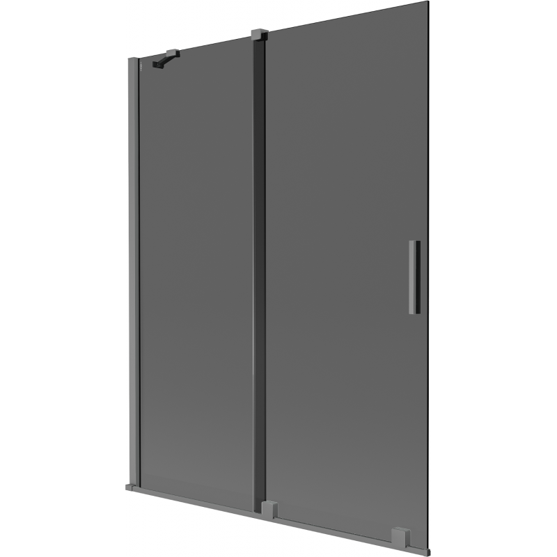 Mexen Velar parawan nawannowy 2-skrzydłowy rozsuwany 130 x 150 cm, grafit, gun metal - 896-130-000-41-95