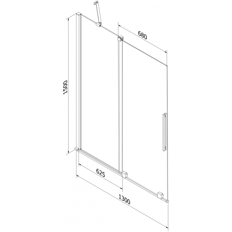 Mexen Velar parawan nawannowy 2-skrzydłowy rozsuwany 130 x 150 cm, grafit, gun metal - 896-130-000-41-95