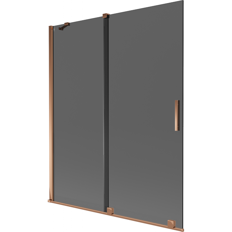 Mexen Velar parawan nawannowy 2-skrzydłowy rozsuwany 140 x 150 cm, grafit, różowe złoto - 896-140-000-41-60