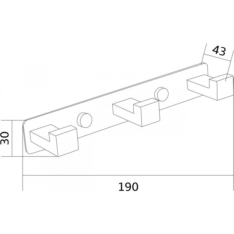 Mexen potrójny haczyk na ręcznik, czarny - 709263-70
