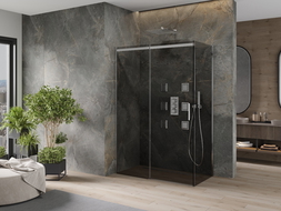 Mexen Omega kabina prysznicowa rozsuwana 130 x 70 cm, grafit, chrom - 825-130-070-01-40